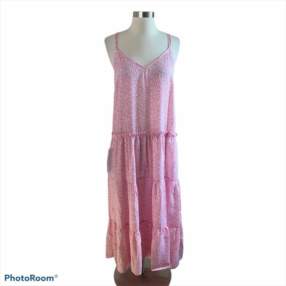 Top-shop NWT Floral Print Tiered Satin Prarie Slip Spring Summer Dress Size 8 - Picture 2 of 11